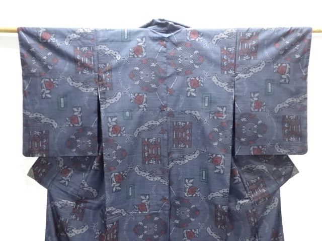  松笹模様織り出し本場泥大島紬着物(5マルキ)